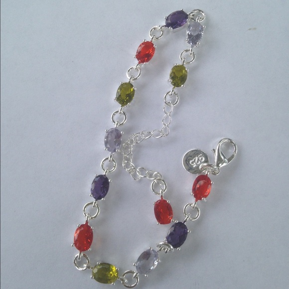 925 SS Color Crystal Bracelet - Picture 4 of 4
