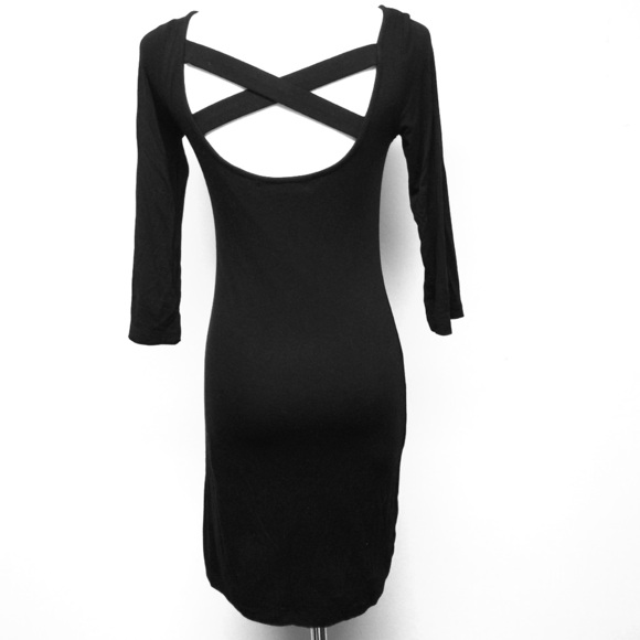Black cutout back dress