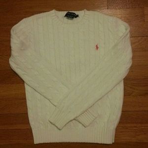 White Ralph Lauren cable sweater