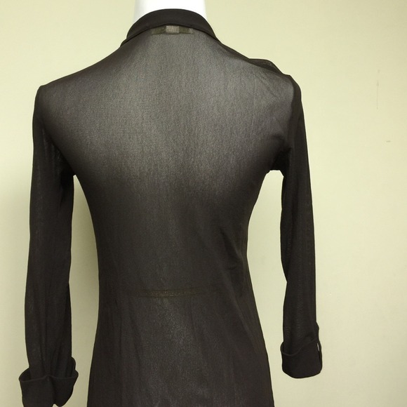 Brown sheer button up - Picture 3 of 3