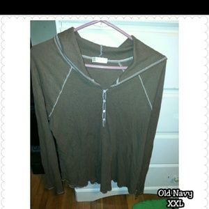 Long sleeved hooded shirt