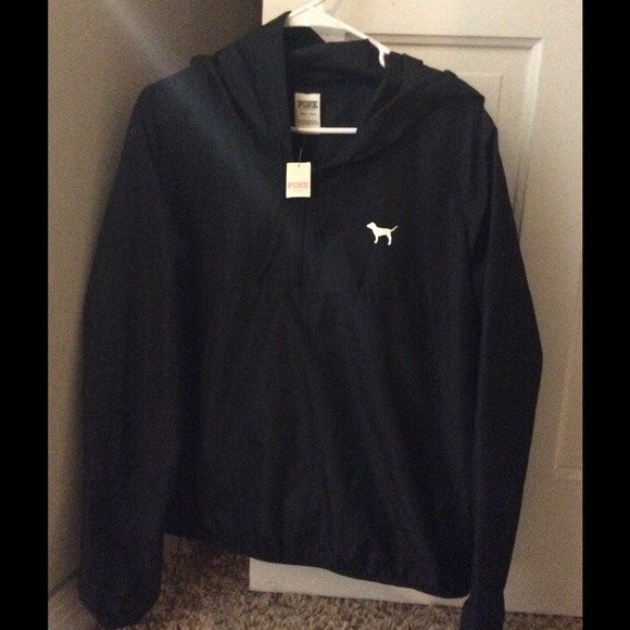 Pink by Victoria's Secret black anorak.