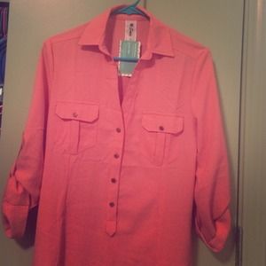 Peach collared shirt