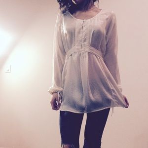 M.N.G 100% Silk Tunic Blouse