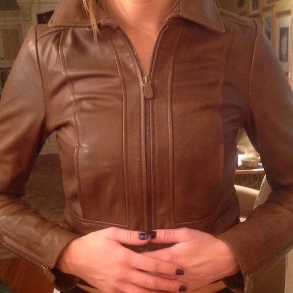 Brown Leather Jacket - Alice Temperly
