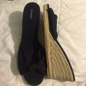 Black Old Navy Wedge Sandals