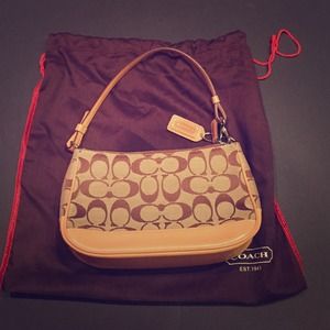 Authentic Coach Small Handbag - tan