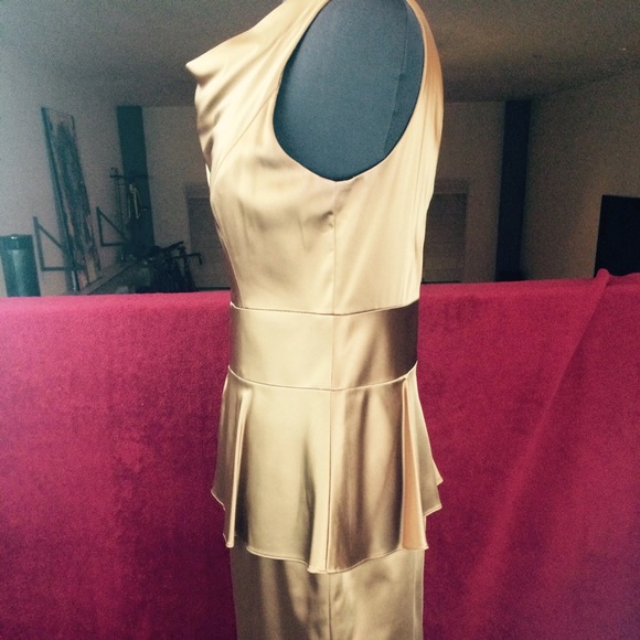 GOLD peplum Dress! - Picture 2 of 4