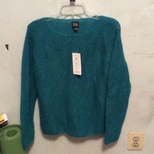 100% wool EILEEN FISHER greenish-torquise