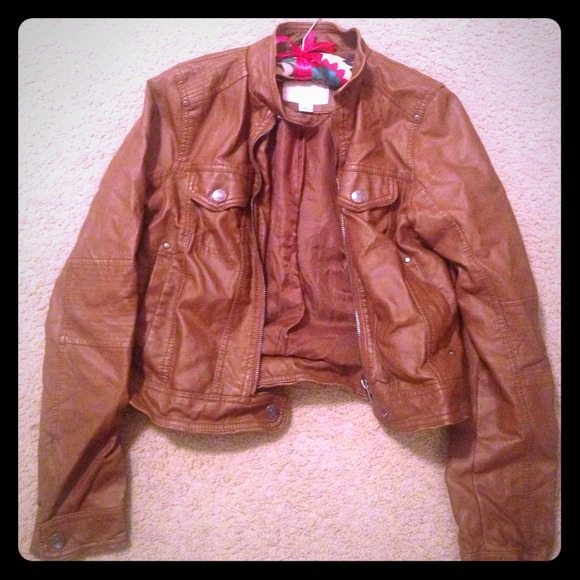 Brown leather jacket