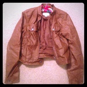 Brown leather jacket