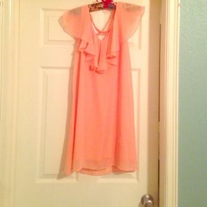 Peach v-backed dress