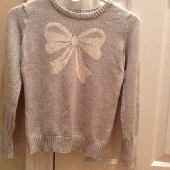 Grey Ribbon Sweater For Girls Ages 10-12