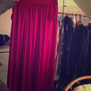 Red Zara maxi skirt M
