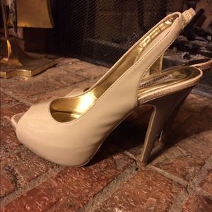 Steve Madden Nude, Slingback, Peep Toe Pumps
