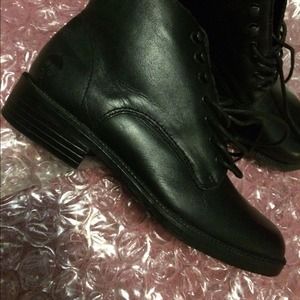 Black Leather Ankle Boots