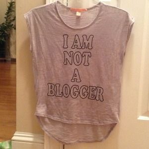 "I Am Not A Blogger" Sheer Tee in Gray