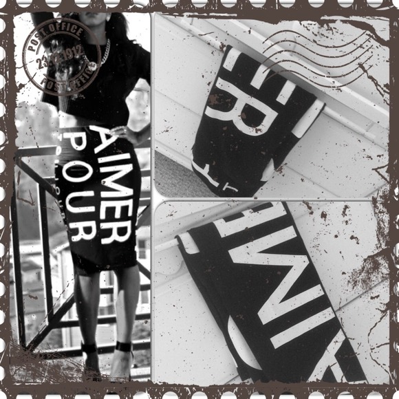 Black Sexy Pencil Skirt w/A Touch Of French - Picture 3 of 4