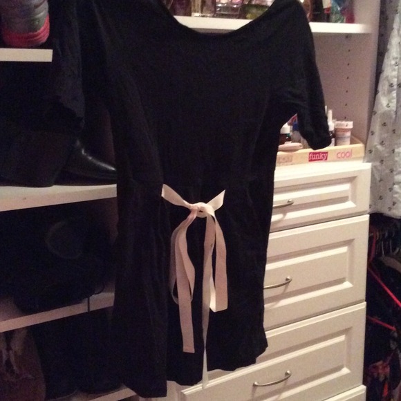 Urban Outfitters Black top with white ribbon!