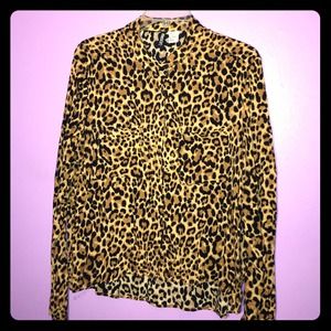 Cheetah print button down