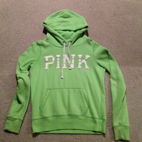 Victoria's Secret Lime Green Pink Hoodie