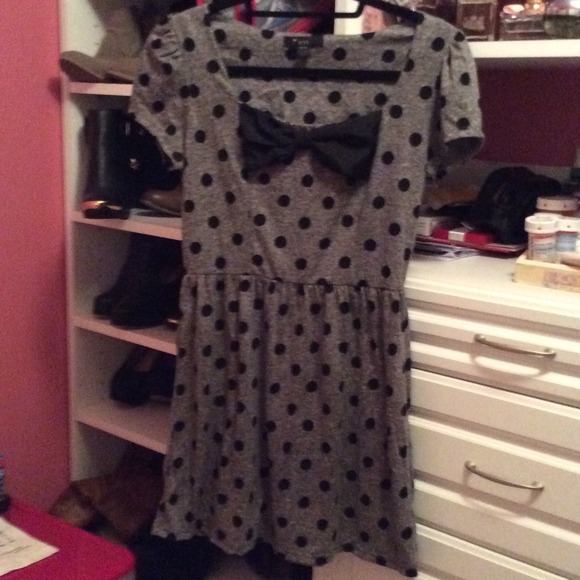 Polka dot dress with bow in front!