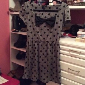Polka dot dress with bow in front!