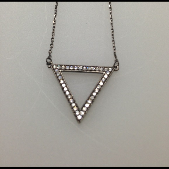 Oxidized open triangle pendant
