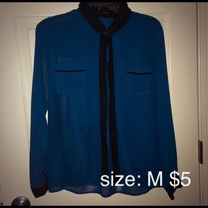 Forever 21 long sleeve sheer collared shirt. 💜