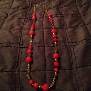 Kate spade gold and coral long necklace