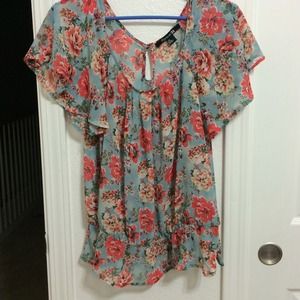 Floral Chiffon Forever21 Top