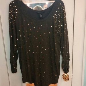 Grey and Gold Dolman Top