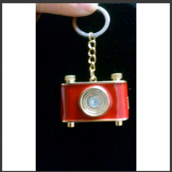 Red Camera Keychain Holder