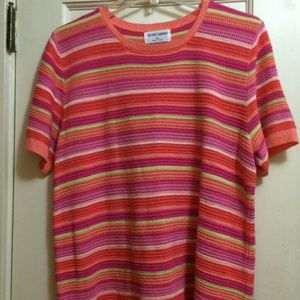 Alfred Dunner Multi-Color Striped Sweater Sz XL