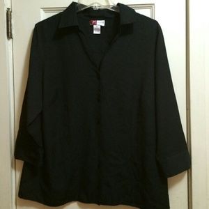 JM Collection Black Woman's Blouse Sz 1X