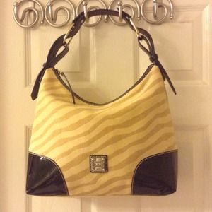 Dooney & Bourke Zebra Stripe Brown Canvas Leather
