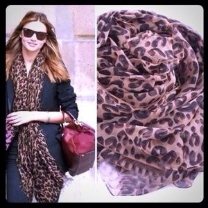 Animal Print Chiffon Light Scarf