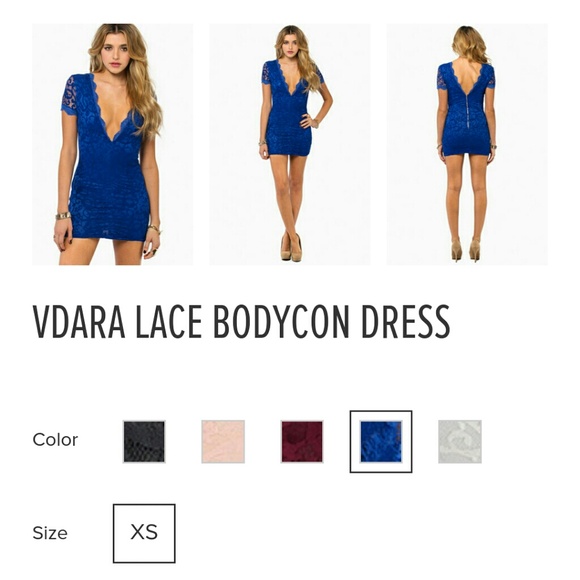 Royal blue bodycon lace dress