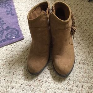 Suede high heel booties