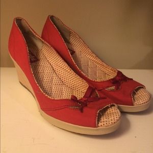 Polka dot Keds wedges
