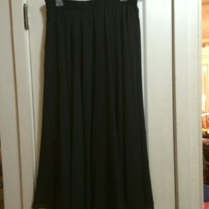 Liz Claiborne Black Sheer Maxi Skirt Sz L