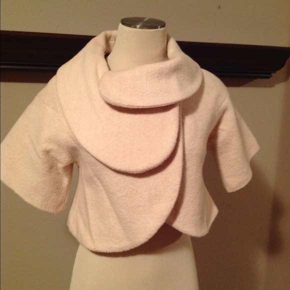 Beautiful rabbit fur collar jacket
