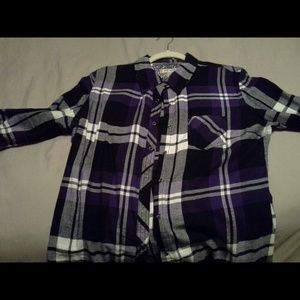 Ladies purple plaid shirt