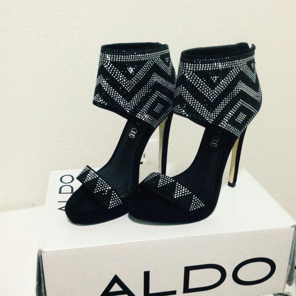 Black & White sparkle studded ALDO heels