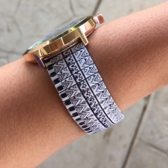 SALE! New black white rose gold boho AZTEC watch - Picture 2 of 4