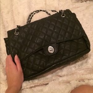 Black and silver chained purse