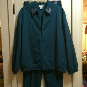 Alfred Dunner Turquoise Pants Suit