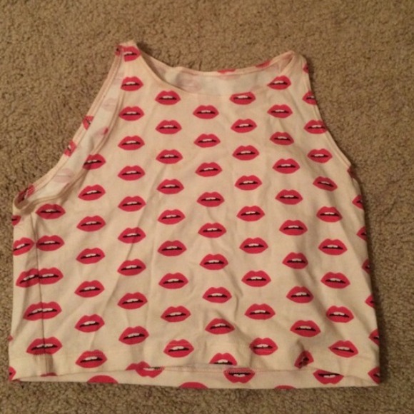American apparel lip crop top