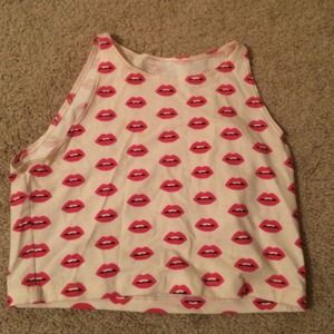 American apparel lip crop top
