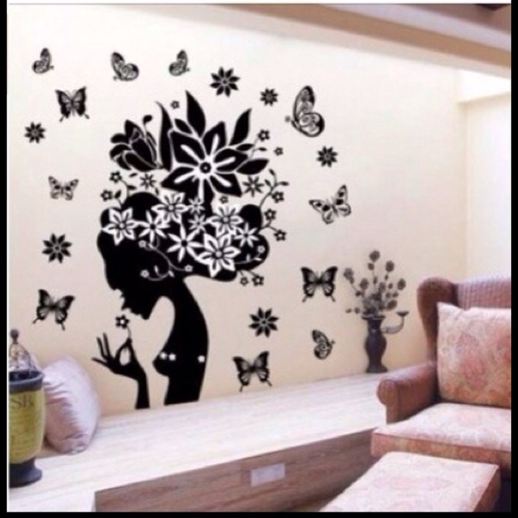Butterfly woman wall decal